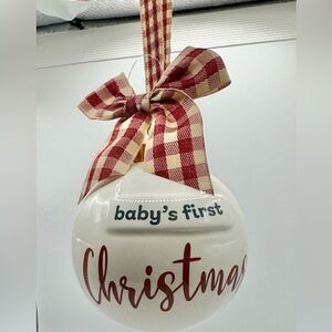 Baby's First Christmas Ceramic Ball Ornament - Classic - Gift Ready